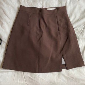 NEVER WORN Brown Mini Skirt/Skort with Slit